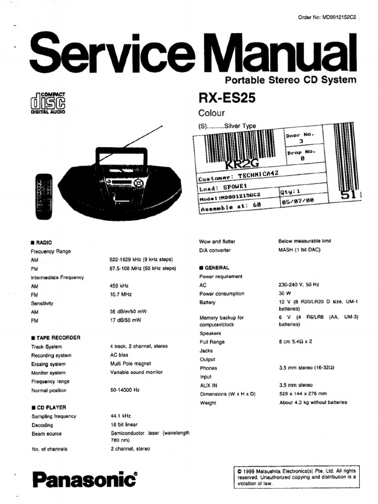 Panasonic Rx-Es25 (ET) | PDF
