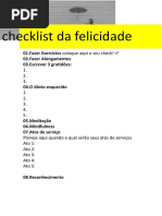 Checklist Da Felicidade
