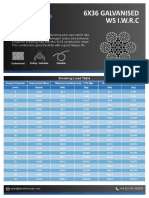 6X36 Galvanised Wire Rope Specs