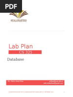 Lab Plan: Database