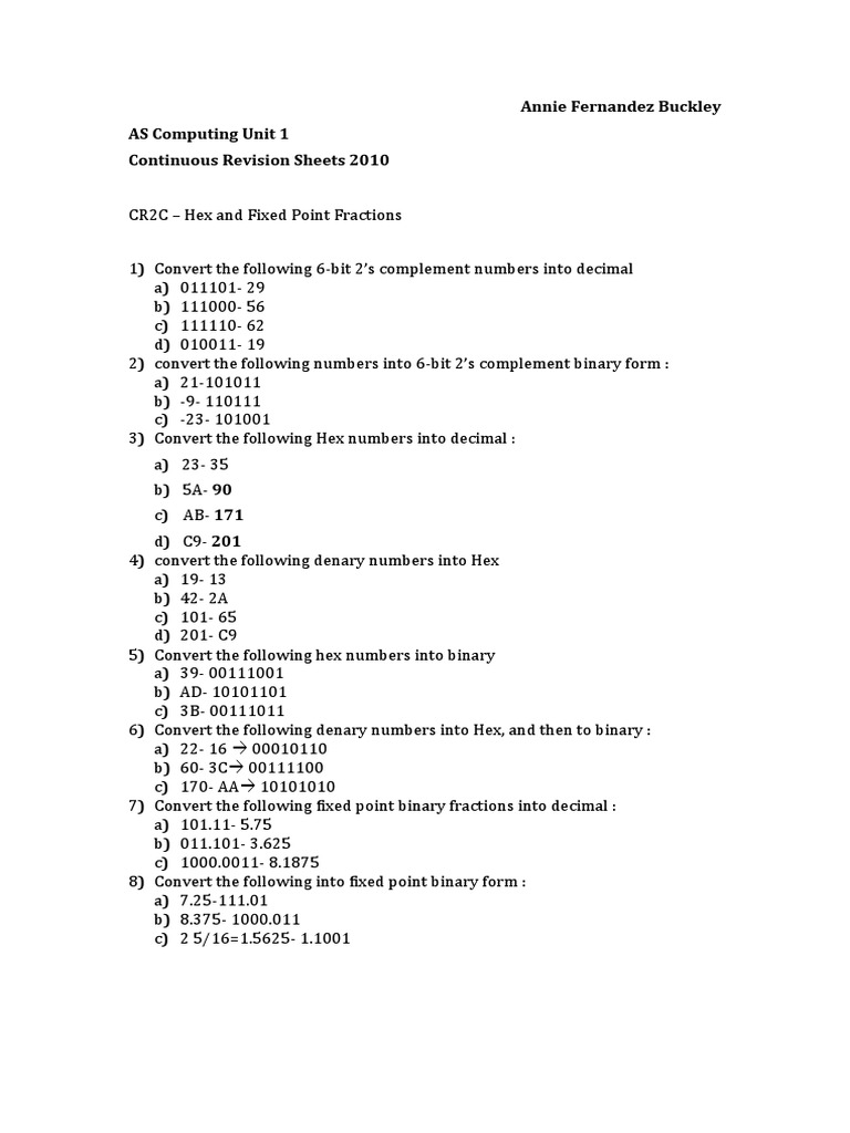 Hex and Binary Conversion Guide | PDF