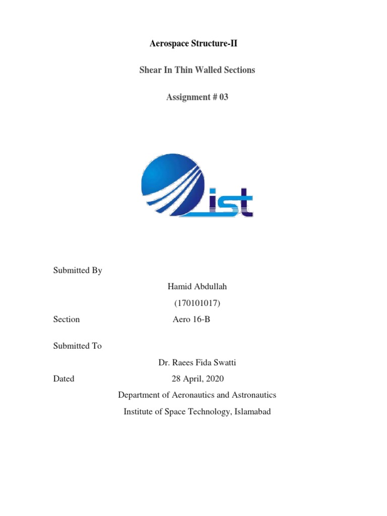 Shear in Thin Walled Sections | PDF | Law | Technology & Engineering