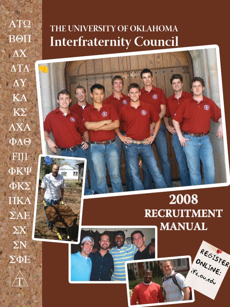 IFC Rush Booklet PDF University Of Oklahoma Fraternities And Sororities