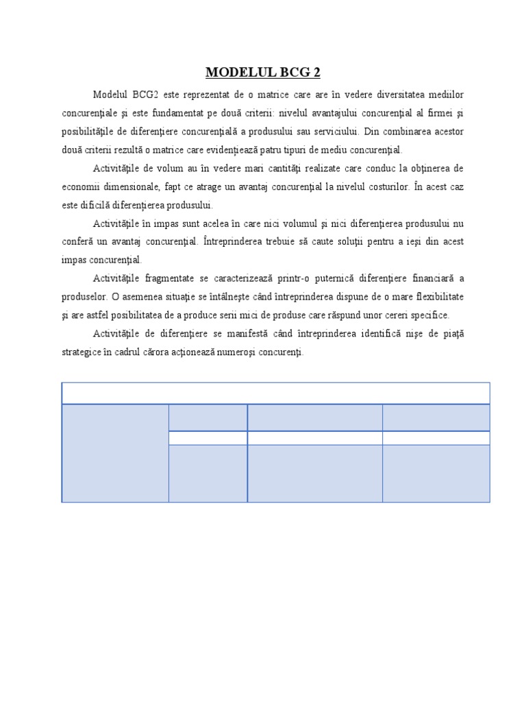 Modelul BCG 2 | PDF
