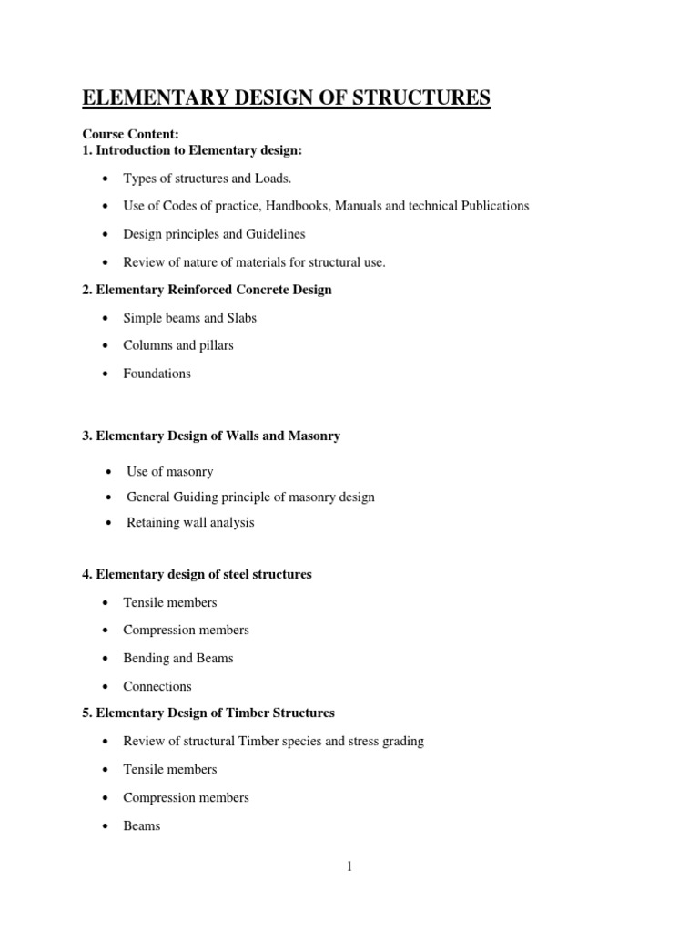Elementary Design of Structures Notes PDF | PDF | Beam (Structure) | Truss