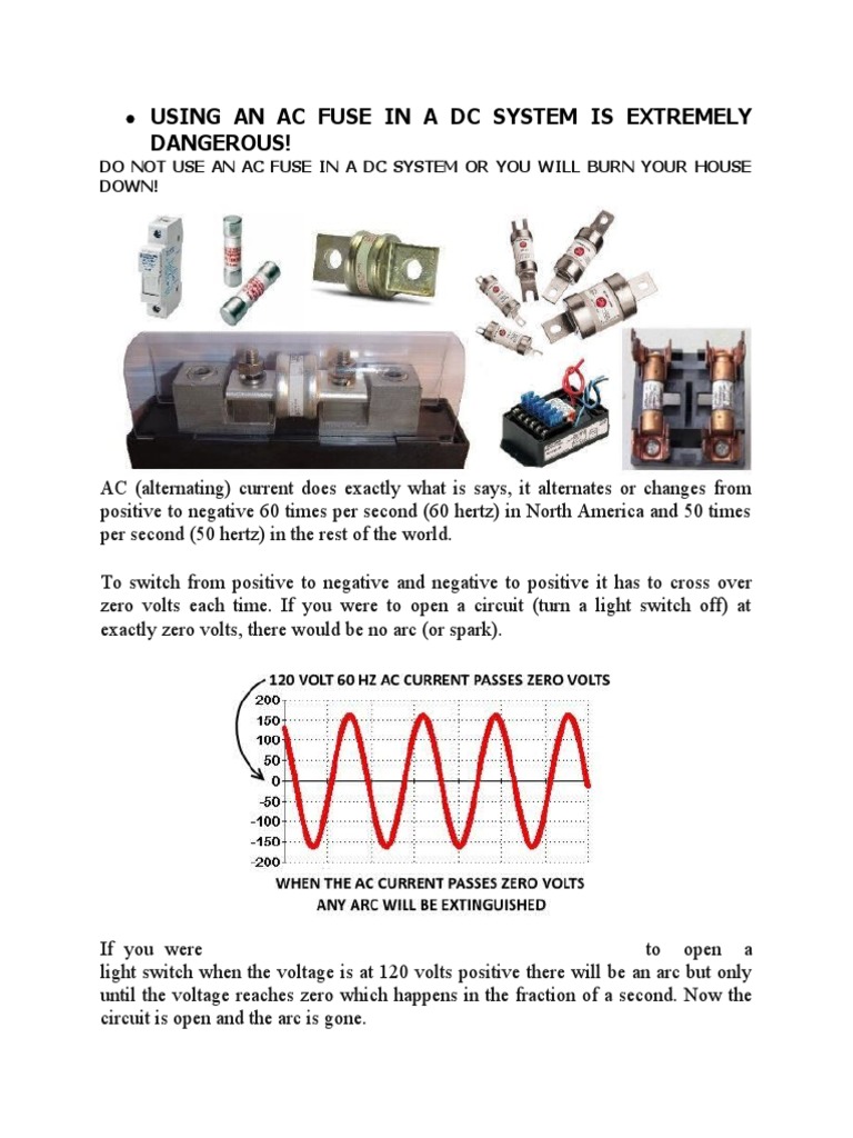 Dangerous! Using An Ac Fuse in A DC System Is Extremely Download