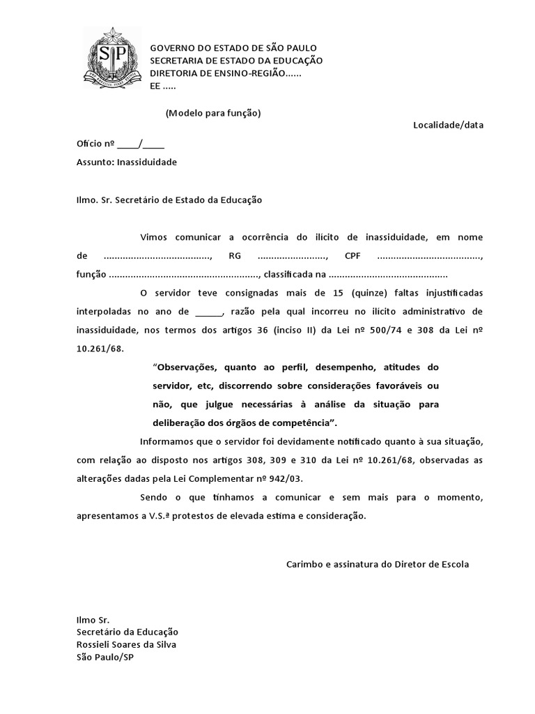 16-Modelo de Ofício - Encaminhamento A Secretaria Da Educação ...