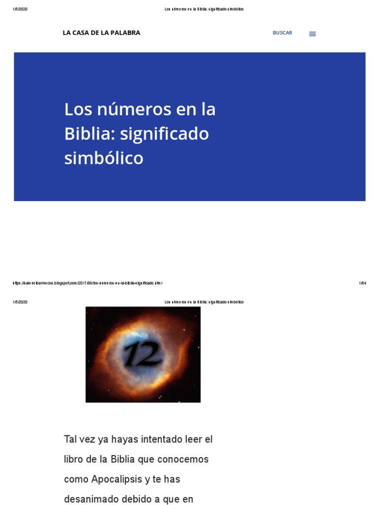 Los Números en La Biblia Significado Simbólico PDF Libro de