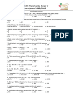 Soal UKK Matematika Kelas 5 Tahun Ajaran 2018-2019