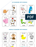 B-Ir-D C-Ow D-O-G C-A-T: Animals Flashcard With Phonics