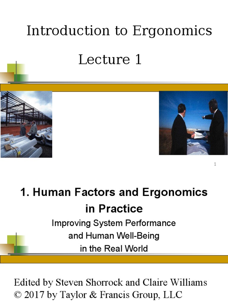Ergonomics Lecture 1 | PDF | Human Factors And Ergonomics | Chair