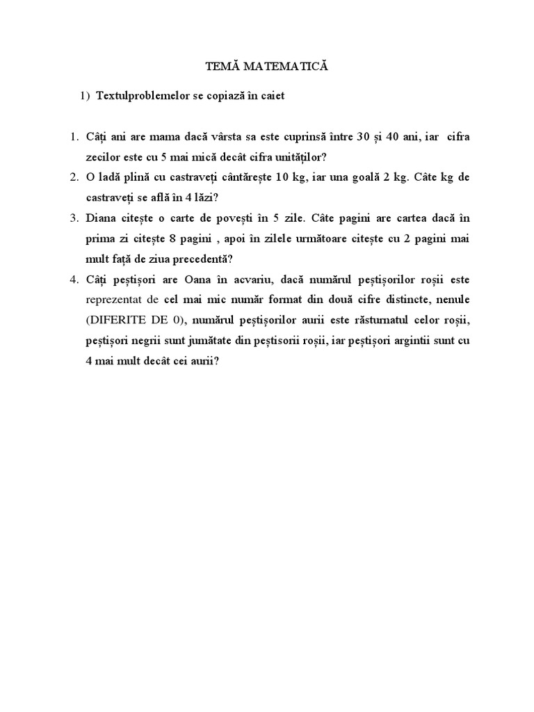 Tema Matematica PDF | PDF