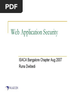 Web Application Security: ISACA Bangalore Chapter Aug 2007 Runa Dwibedi