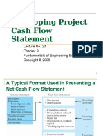 Developing Project Cash Flow Statement: Lecture No. 23 Fundamentals of Engineering Economics