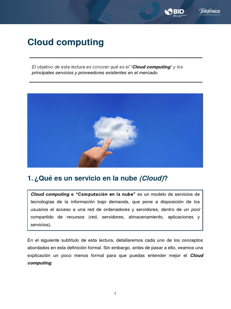 Introducción al Cloud Computing y Servicios | PDF | Computación en la ...