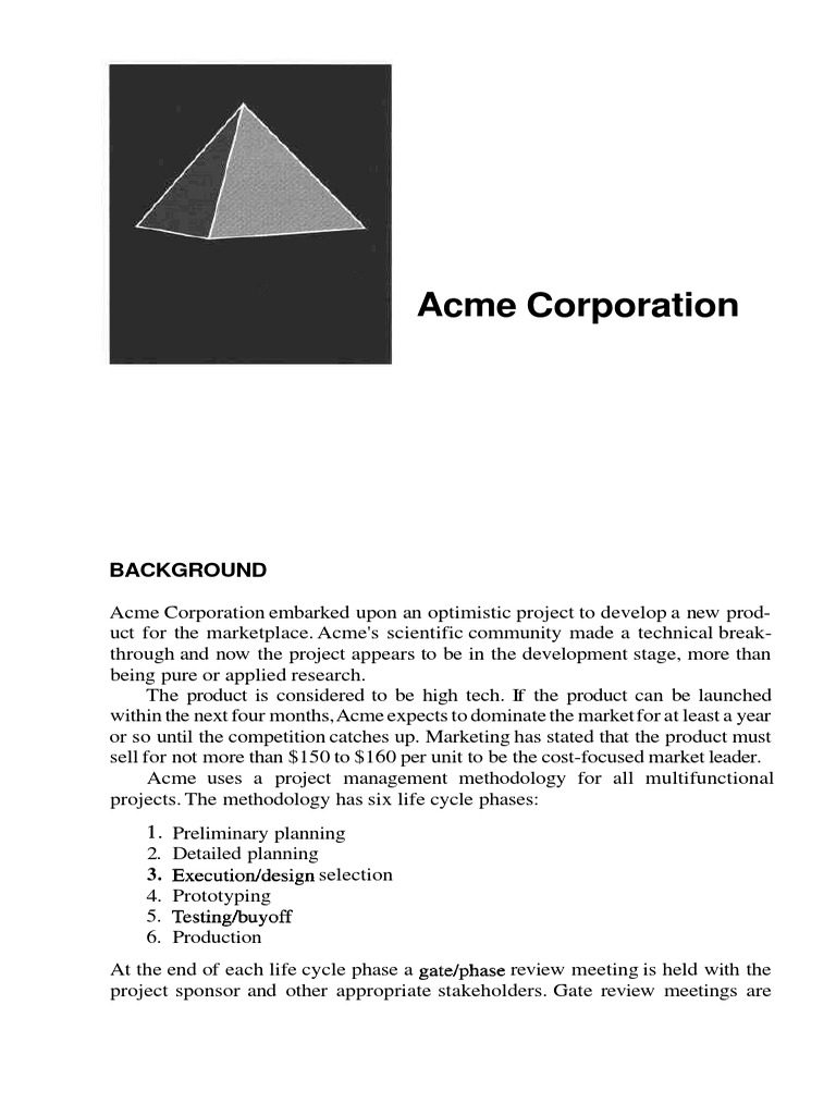 Acme Corporation Risk Management Analysis | PDF | Risk Management | Risk
