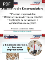 4ª Aula - Processo Empreendedor - desenvolvimento de visões e relações, exploração de novas ideias e oportunidades de negócios.