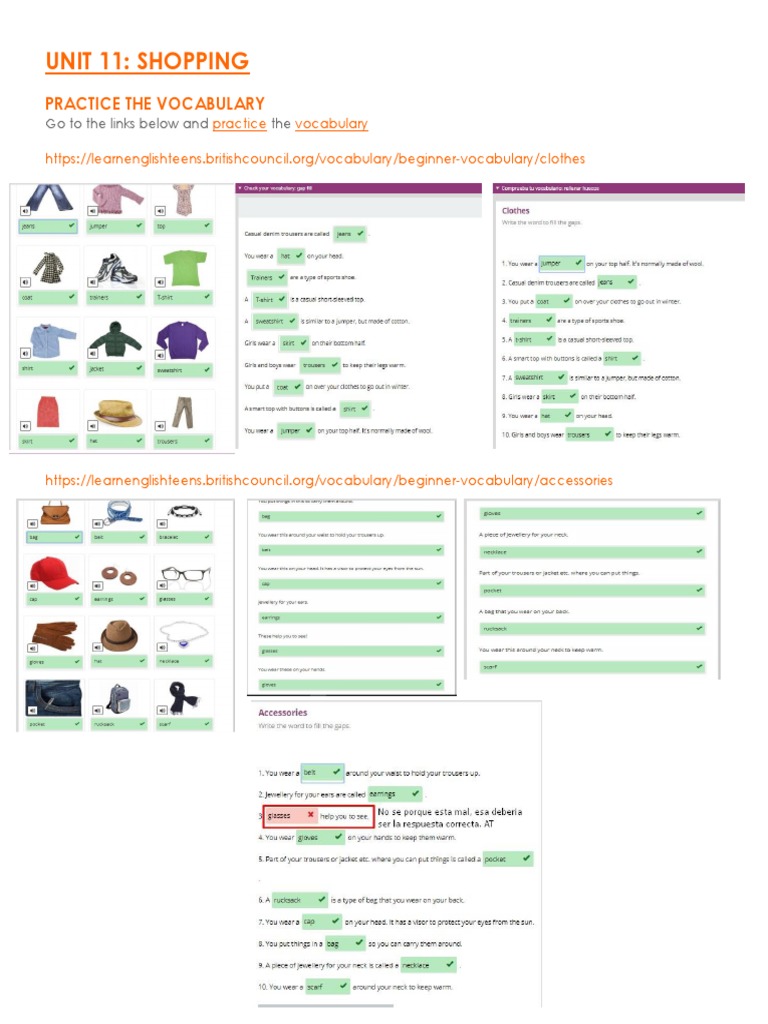 Vocabulary and Grammar for Shopping | PDF