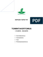 Espoon Tapiot 2018-2019 Toimintakertomus