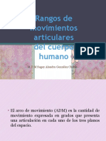 Rangos de Movimientos Articulares Del Cuerpo Humano