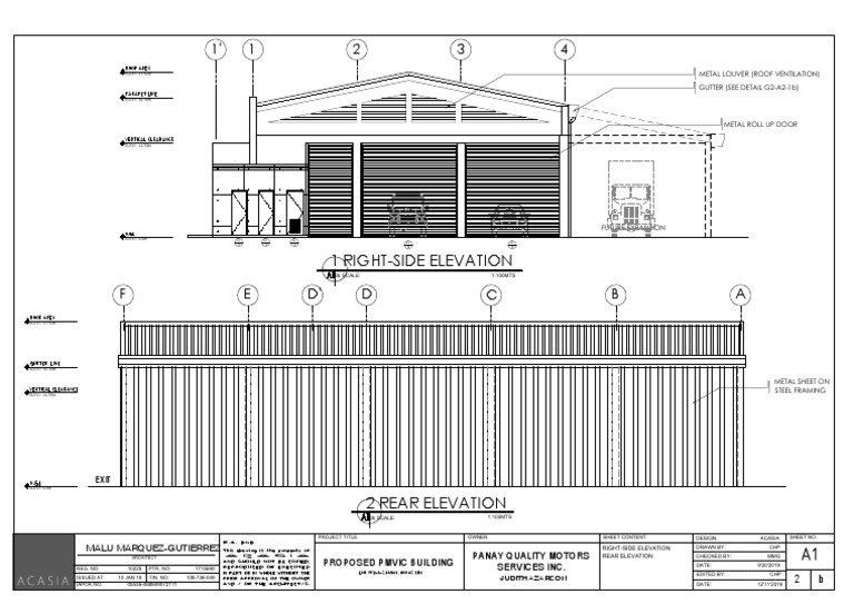 1 RightSide Elevation Proposed Pmvic Building Panay Quality Motors