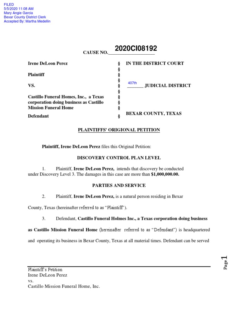 Funeral Home Negligence Lawsuit | PDF | Negligence | Lawsuit