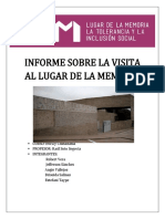 Informe Sobre La Visita Al Lugar de La Memoria