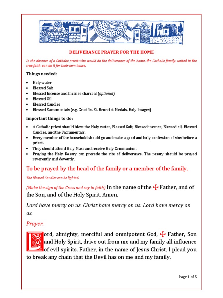 Deliverance Prayer For The Home PDF Blessing Lord's Prayer