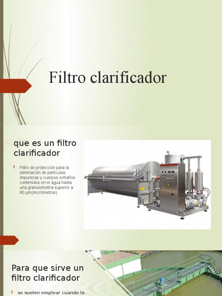 tensión rotación borde Filtro Clarificador | PDF