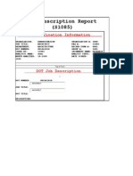 Job Description Report (S1085) : Identification Information
