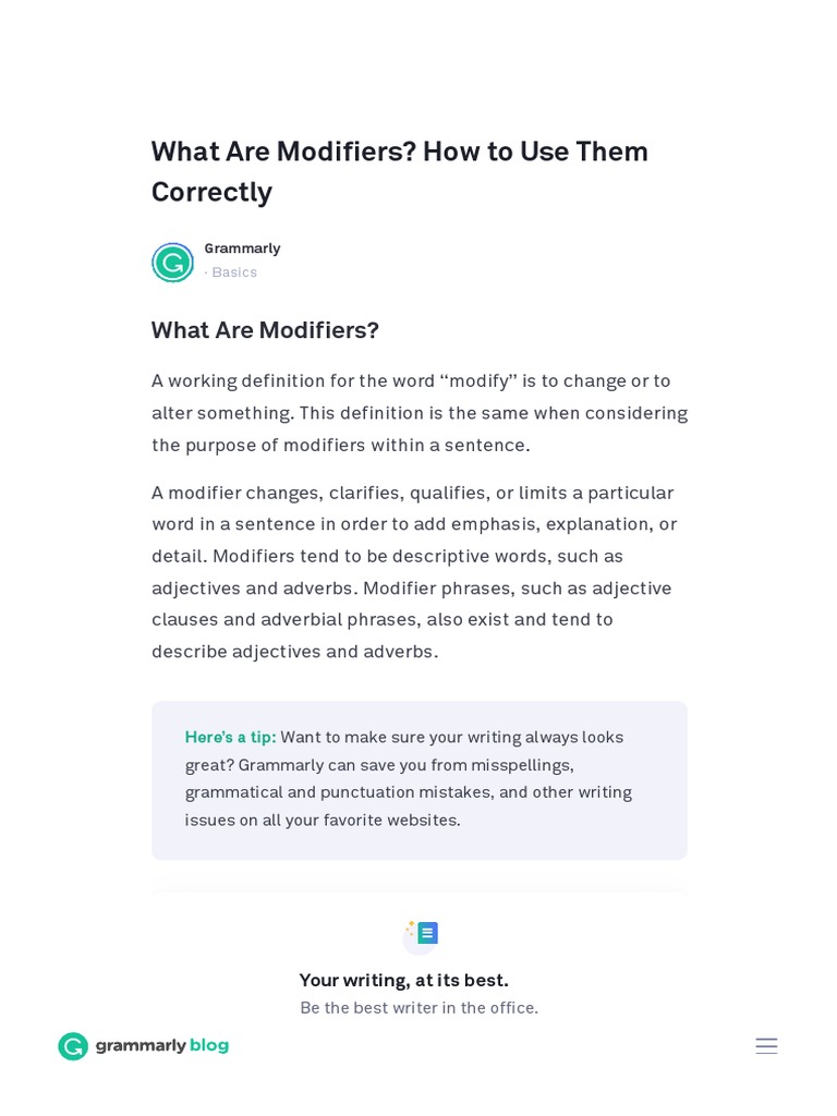 What Are Modifiers? How To Use Them Correctly – MEVBRH