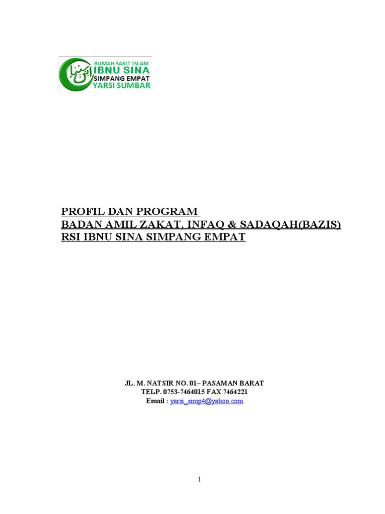 Program BAZIS RSI Ibnu Sina Simpang Empat | PDF
