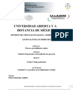 Universidad Abierta Y A Distancia de México: Division de Ciencias Sociales Y Administraivas Licenciatura en Derecho