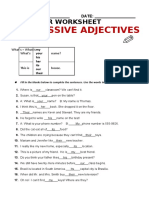 Possessive Adjectives: Grammar Worksheet