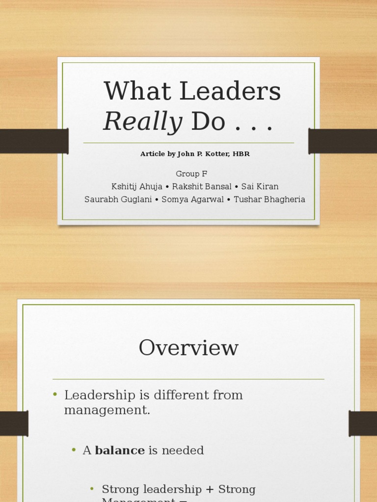 What Leaders: Really Do - . | PDF | Leadership | Entrepreneurship