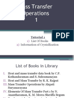 Mass Transfer Operations 1: List of Books Information of Crystallization