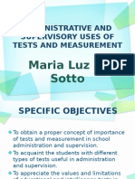 Administrative and Supervisory Uses of Tests and Measurement