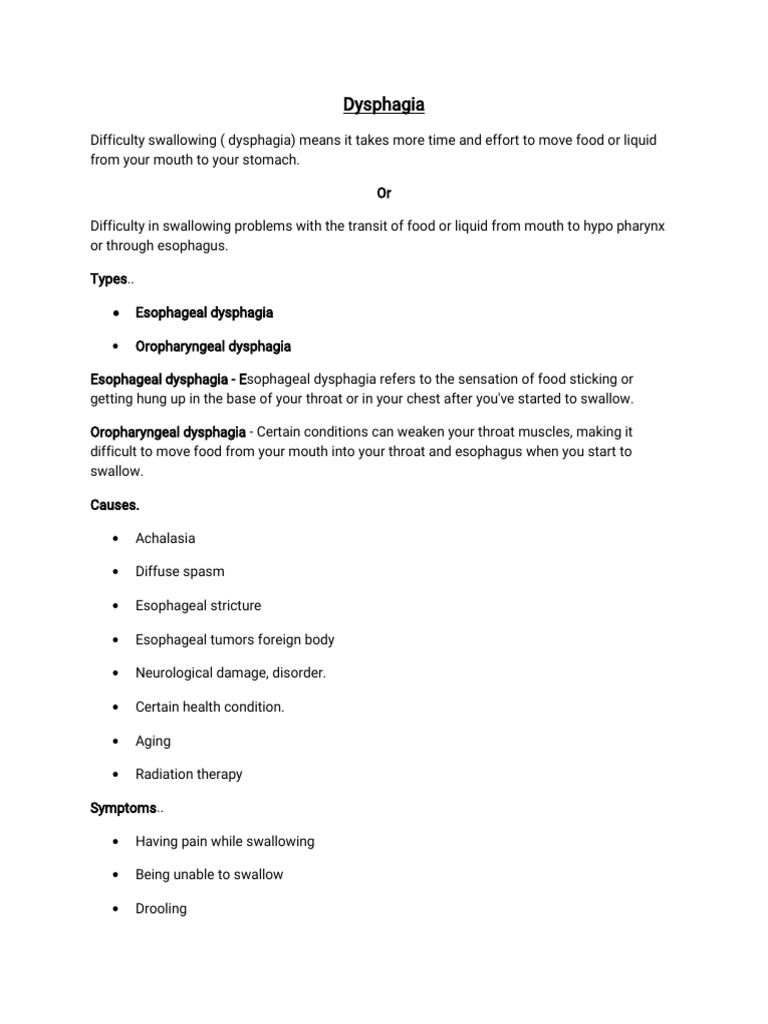 Dysphagia An Overview Of Difficulty Swallowing And Its Causes