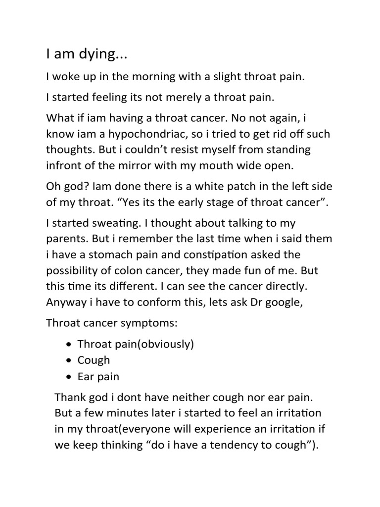 I Am Dying.. PDF Clinical Medicine Medical Specialties