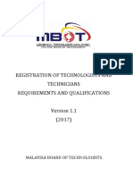 Registration of Technologists and Technicians Requirements and Qualifications