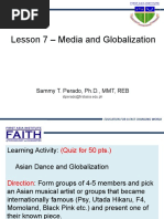 Lesson 7 - Media and Globalization: Sammy T. Perado, PH.D., MMT, REB