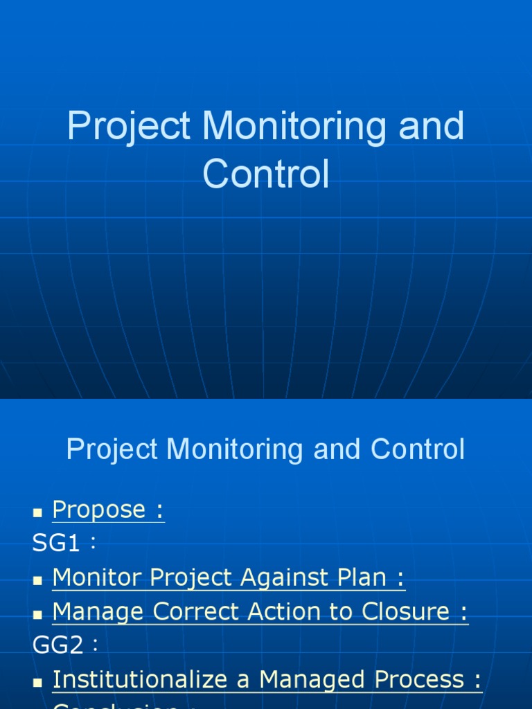 Project Monitoring Control Pdf Business