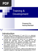 Training & Development: Prepared By-Neeraj Bhandari