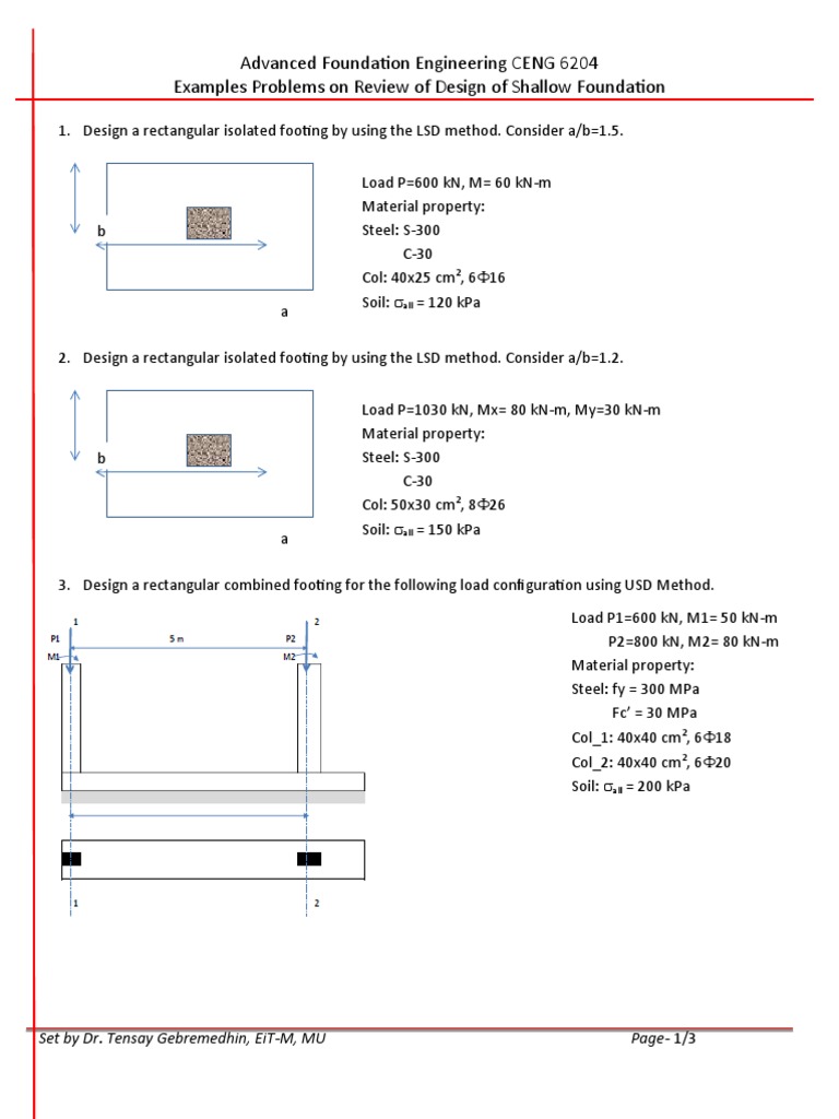 Shallow Foundation Design Examples | PDF | Building Engineering ...