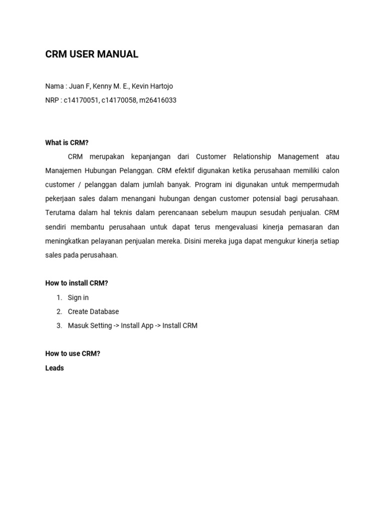 Odoo 12 CRM User Manual | PDF | Karier & Perkembangan | Bisnis