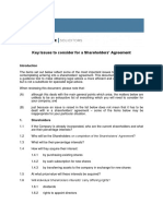 Key Issues To Consider For A Shareholders' Agreement