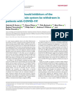 Sars-Cov2: Should Inhibitors of The Renin-Angiotensin System Be Withdrawn in Patients With Covid-19?