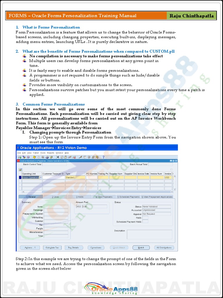 11 - FORMS - Oracle Forms Personalization Training Manual PDF | PDF ...