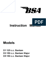 BSA D1 D3 D5 125 150 Bantam Owners Maintenance Instruction Manual PDF