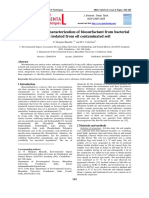 Production and Characterization of Biosurfactant From Bacterial Species Isolated From Oil Contaminated Soil PDF